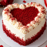 Heart shape red velvet cake