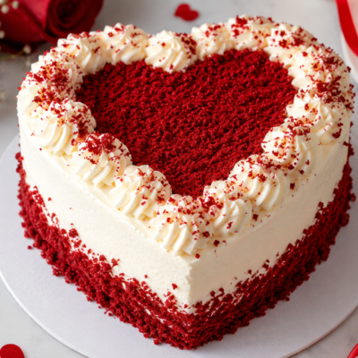 Heart shape red velvet cake