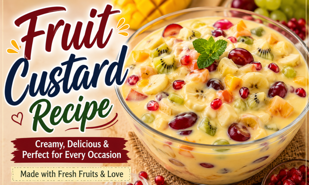 The Best Fruit Custard Recipe with Fresh Fruits
