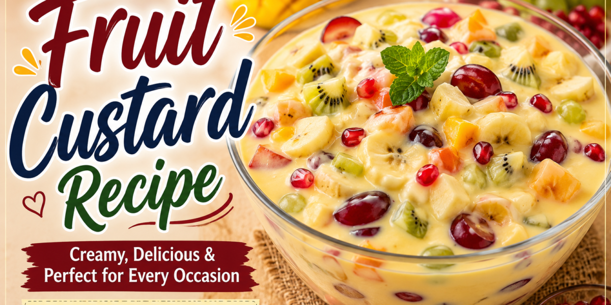 The Best Fruit Custard Recipe with Fresh Fruits