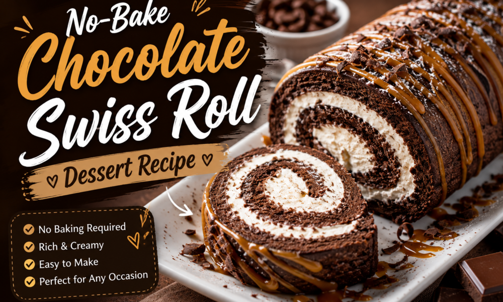 No-Bake Chocolate Swiss Roll Dessert Recipe