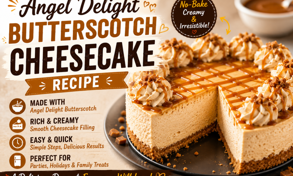 Easy Angel Delight Butterscotch Cheesecake Recipe (No-Bake & Creamy)